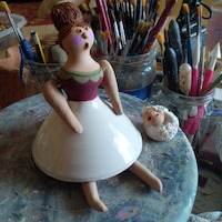 decorazione ballerina in ceramica salentina